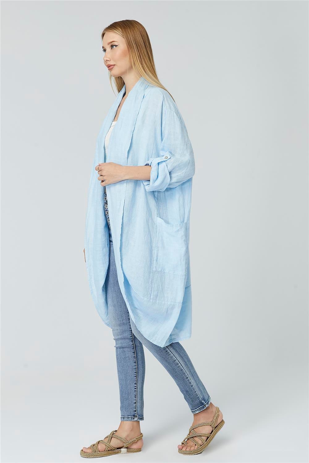 Keten 2 Kese Cepli Kimono