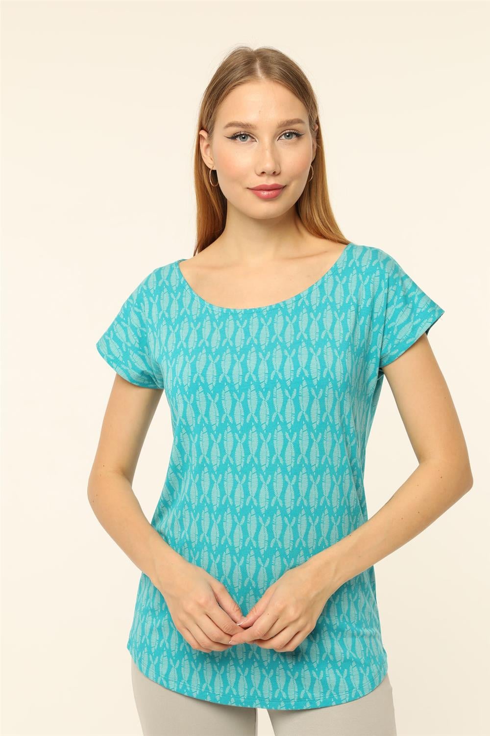Kılçık Desenli Tshirt