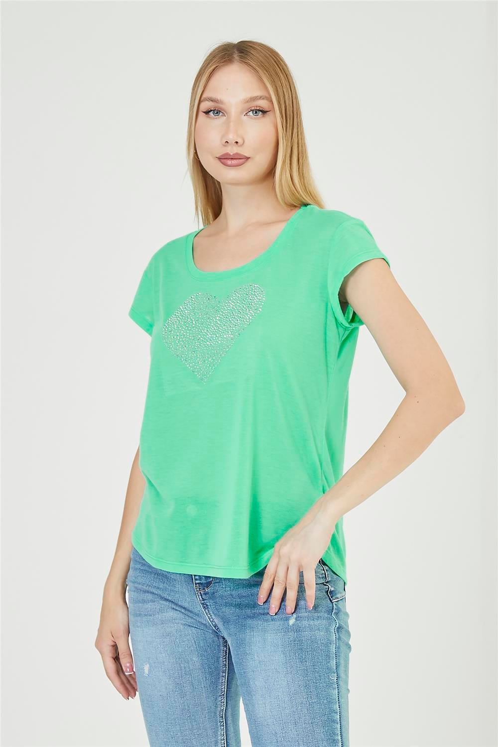 Ön Taş Baskılı Tshirt