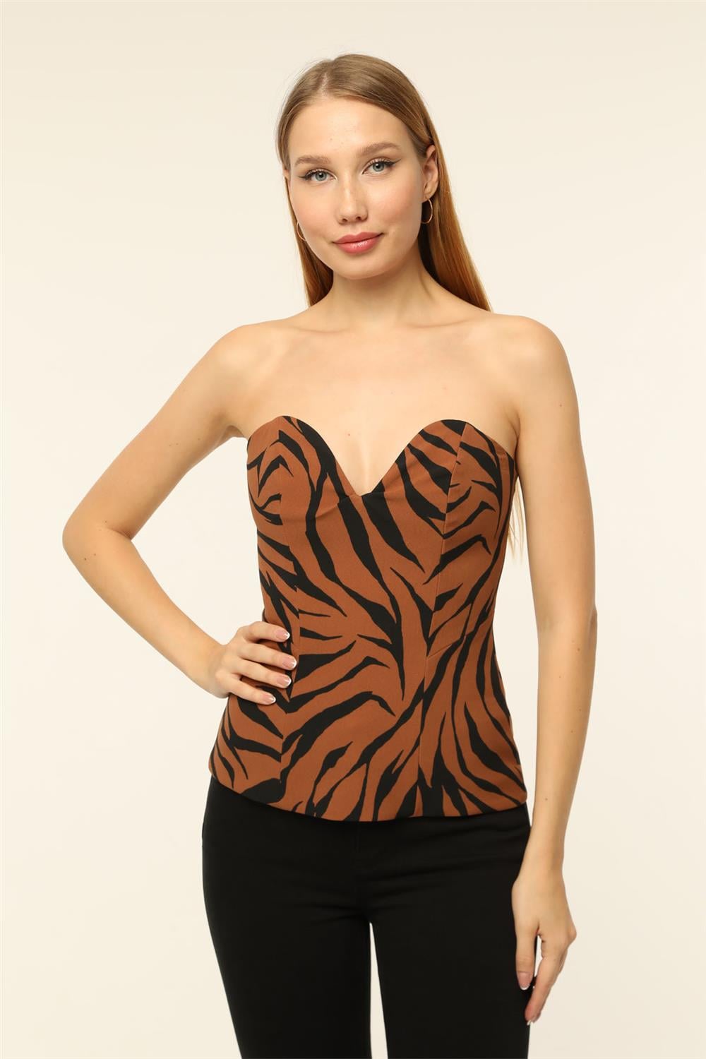 Zebra Desenli Büstiyer