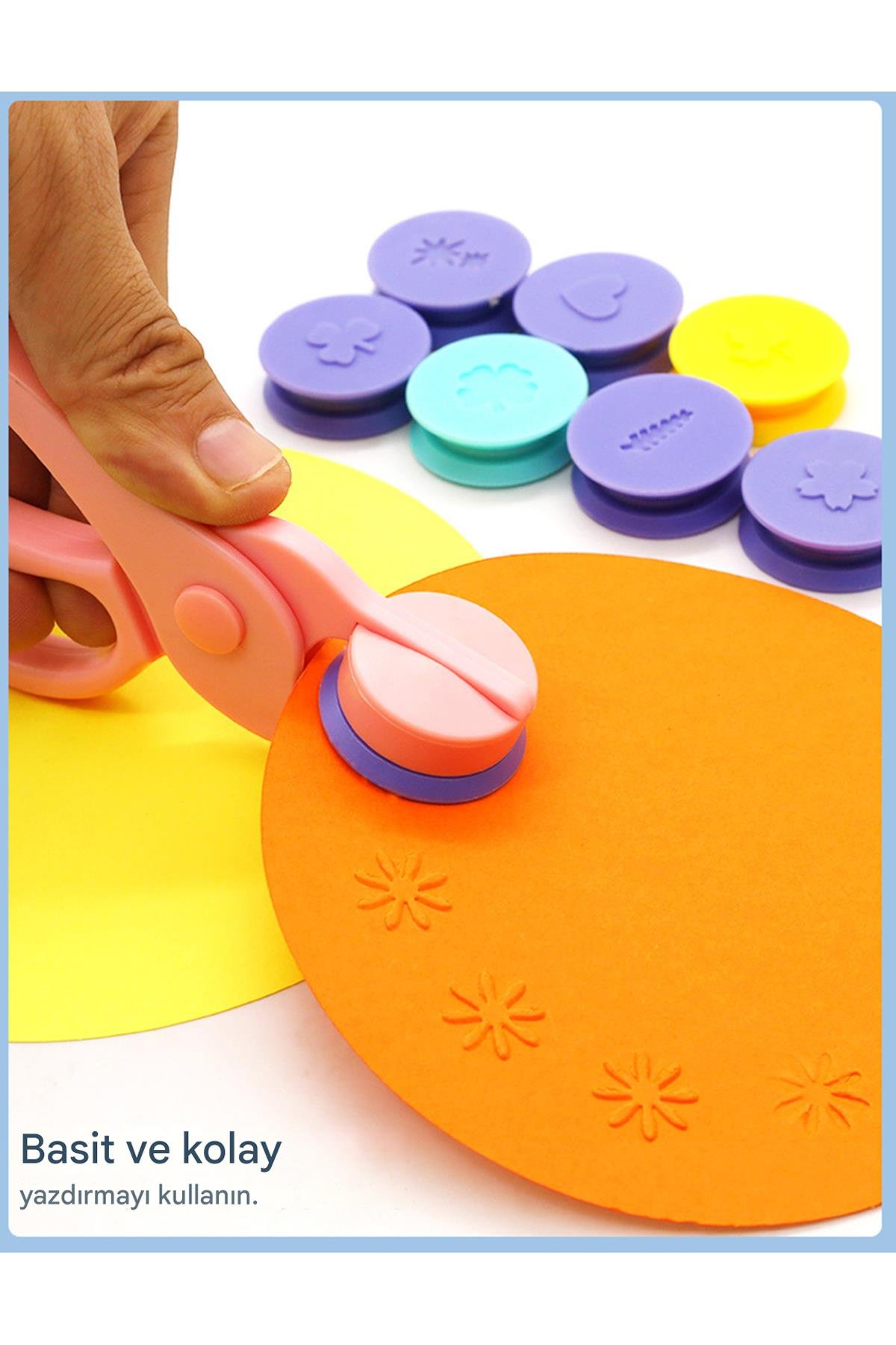 3D Kabartma Damga Makası 8 Desen Çocuk El Sanatları Anaokulu