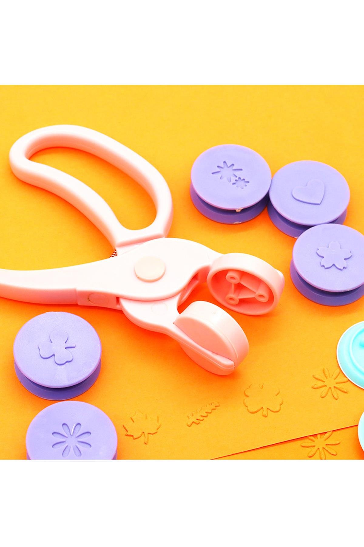 3D Kabartma Damga Makası 8 Desen Çocuk El Sanatları Anaokulu