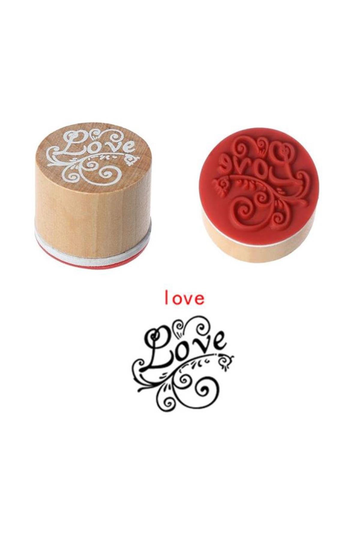 Ahşap Damga 3'lü Mühür Set Love - Miss You - Thank You Temalı