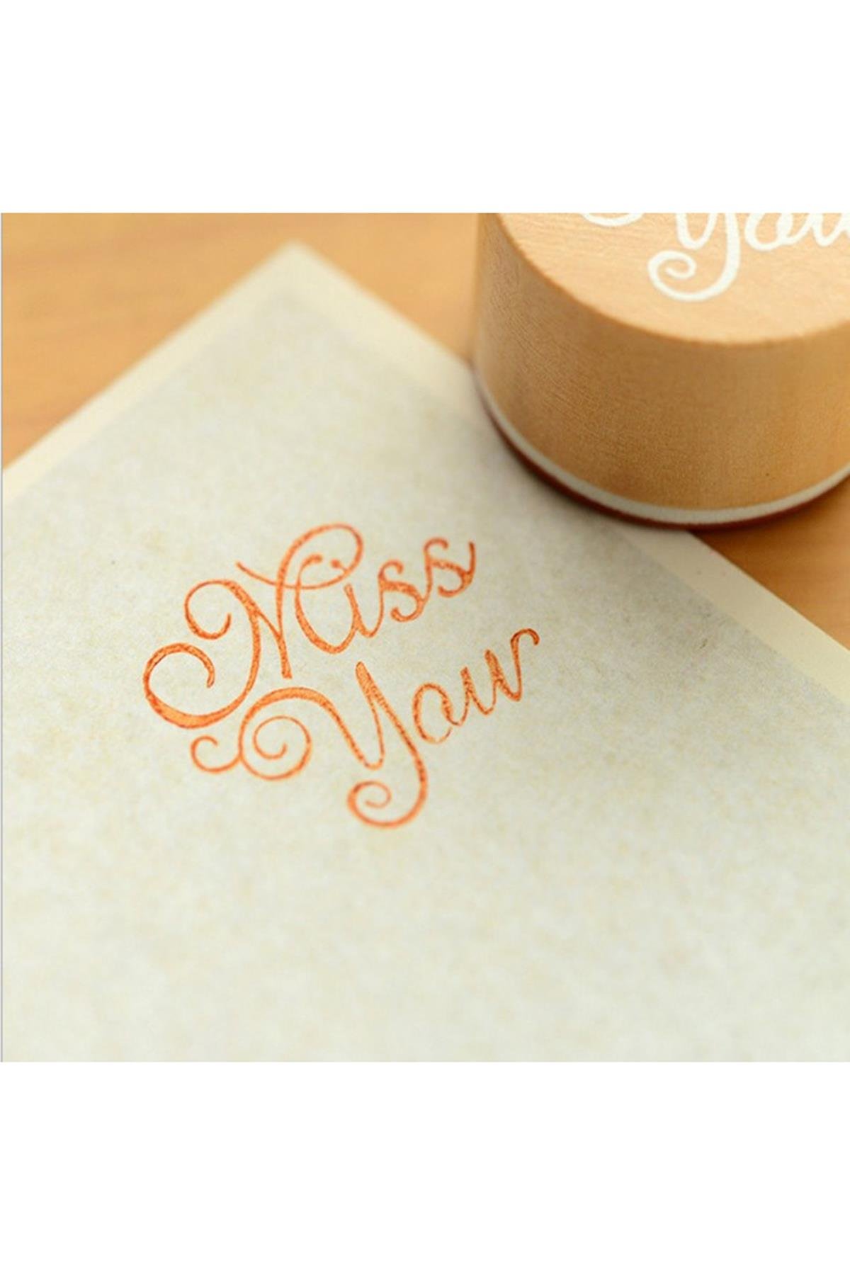 Ahşap Damga 3'lü Mühür Set Love - Miss You - Thank You Temalı