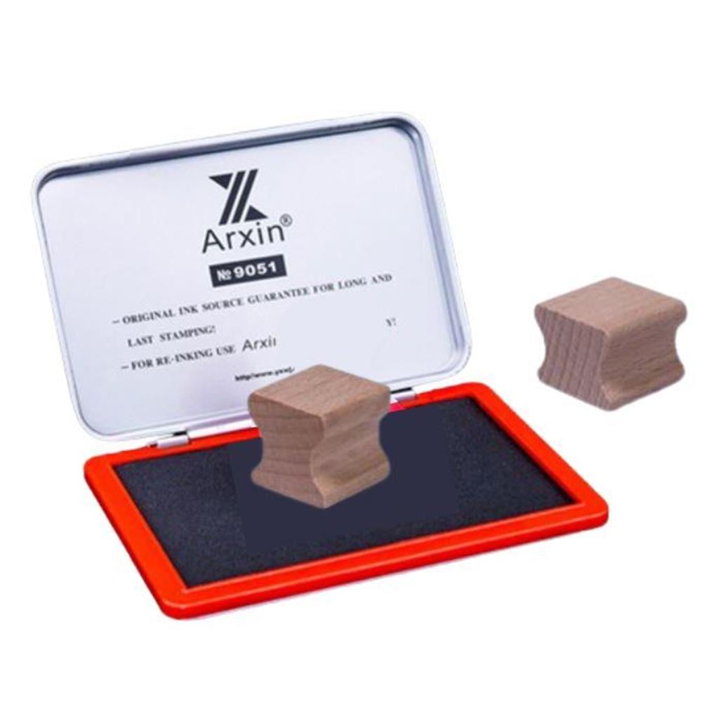 Ahşap Küp Mühür 30x30 Oluklu Blok Kayın Ağacı