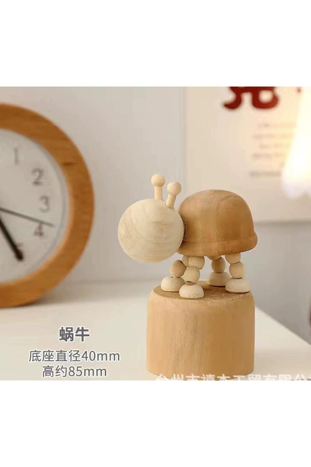 Ahşap Mühür 40mm Çap Eklemli Kaplumbağa Figürlü Istampa Hediyeli