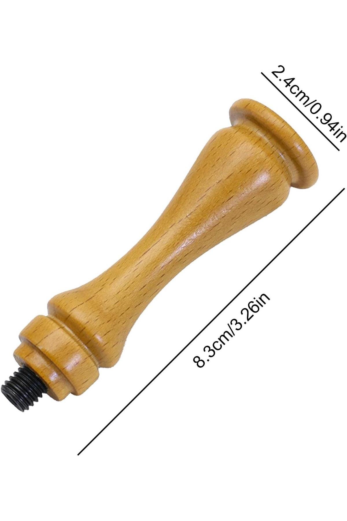 Ahşap Mum Mühür Sapı Cilalı Kayın Ağacı G14 Özel Tasarım M8 Dişli 