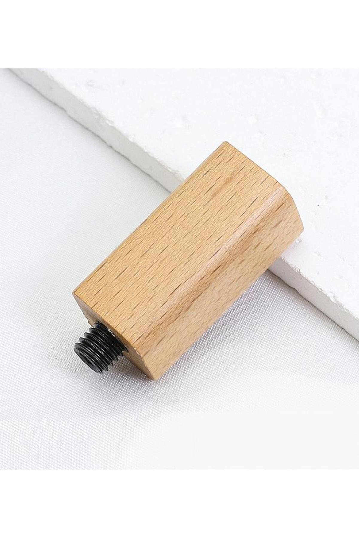 Ahşap Mum Mühür Sapı Cilalı Kayın Ağacı G19 Özel Tasarım M8 Dişli 