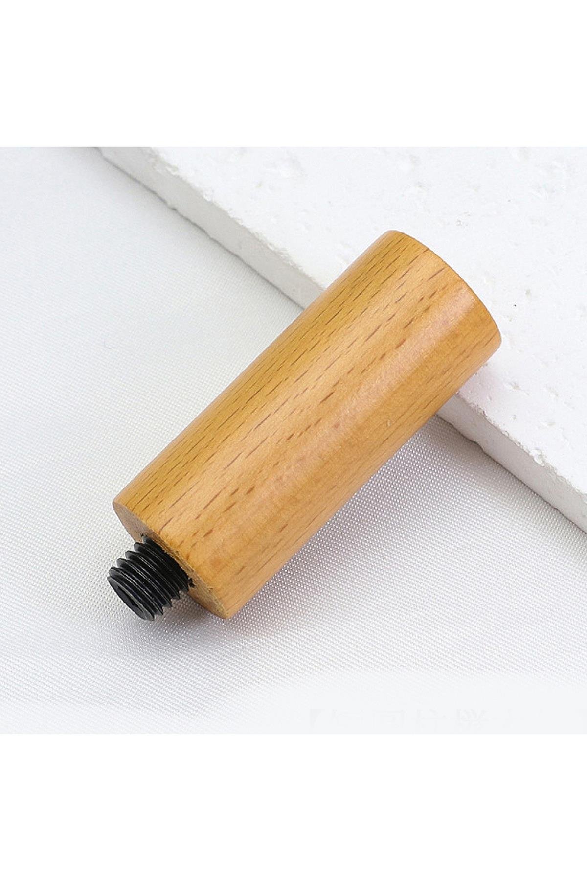 Ahşap Mum Mühür Sapı Cilalı Kayın Ağacı G18 Özel Tasarım M8 Dişli 