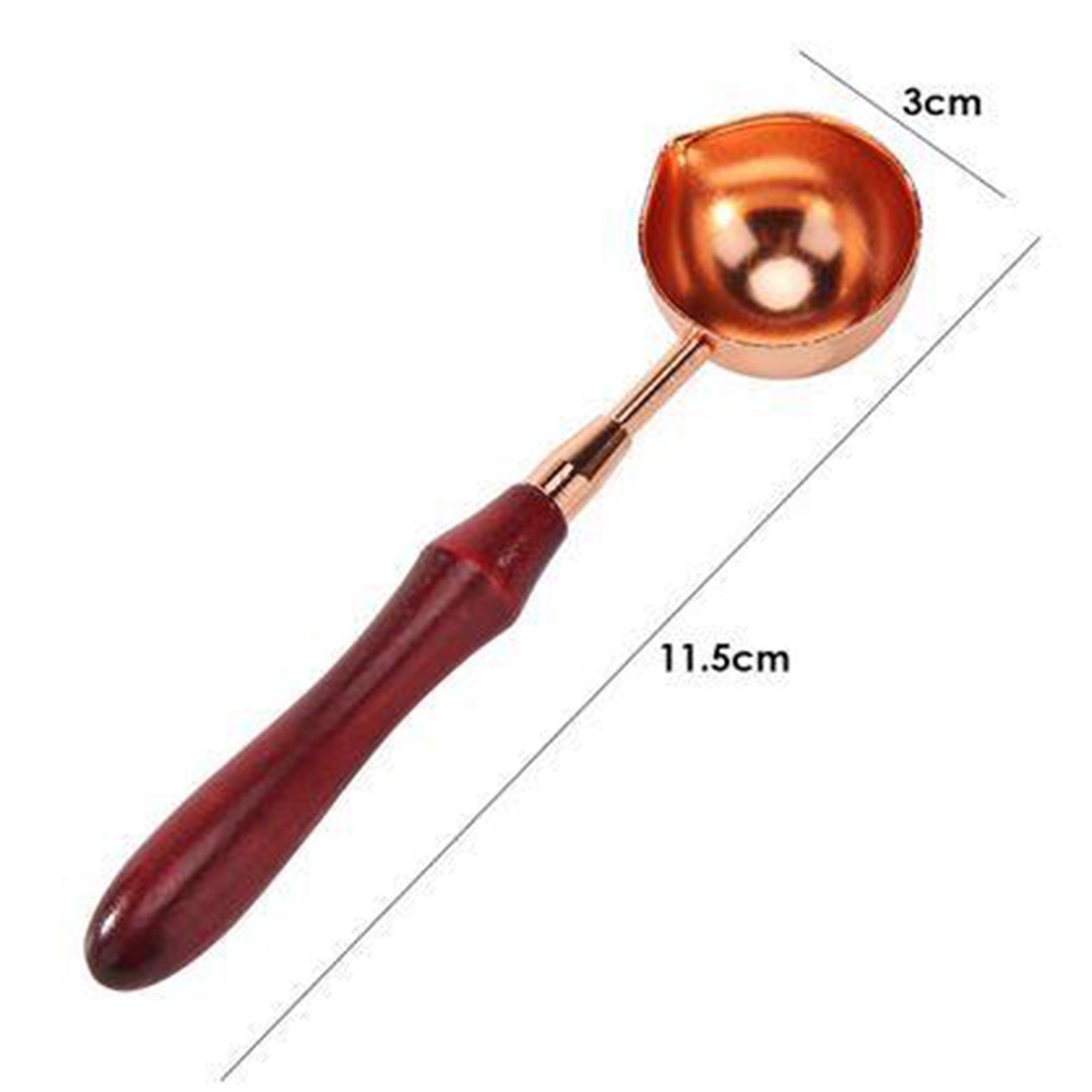 Ahşap Saplı Retro Mum Mühürü Eritme Kaşığı Rose Gold