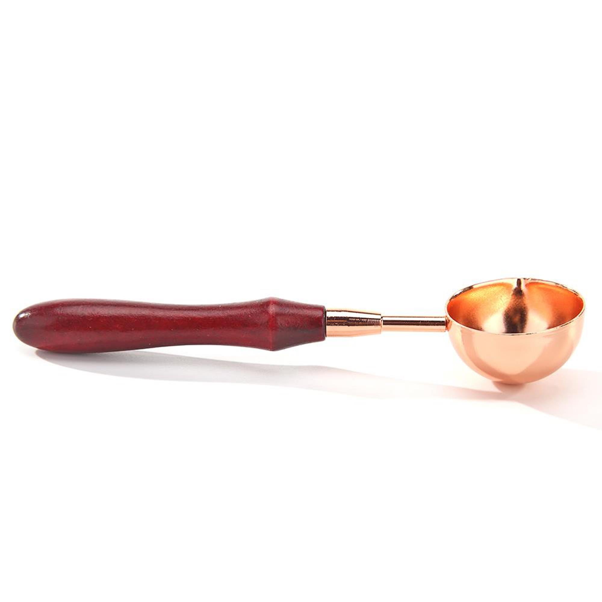 Ahşap Saplı Retro Mum Mühürü Eritme Kaşığı Rose Gold