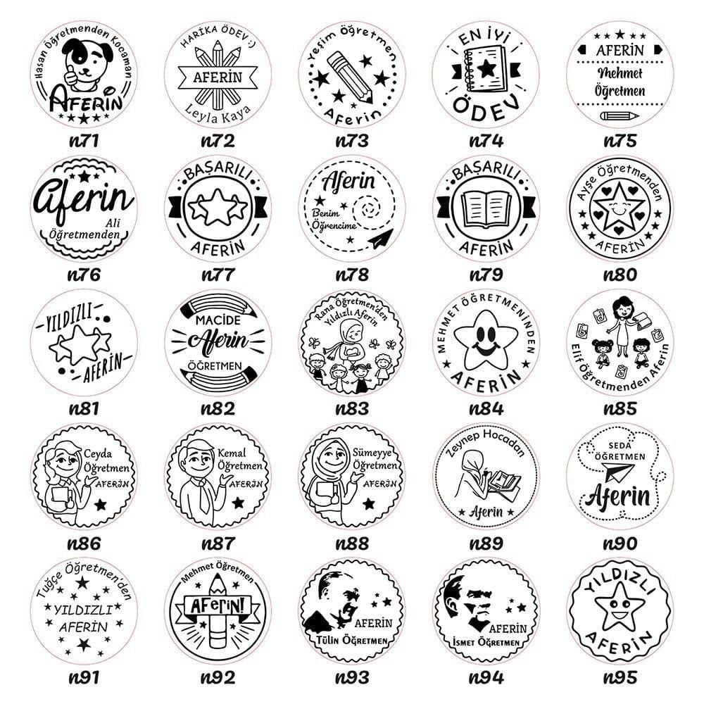 Ahşap Yuvarlak Kitap Mührü Kayın Ağacı Istampa Hediyeli