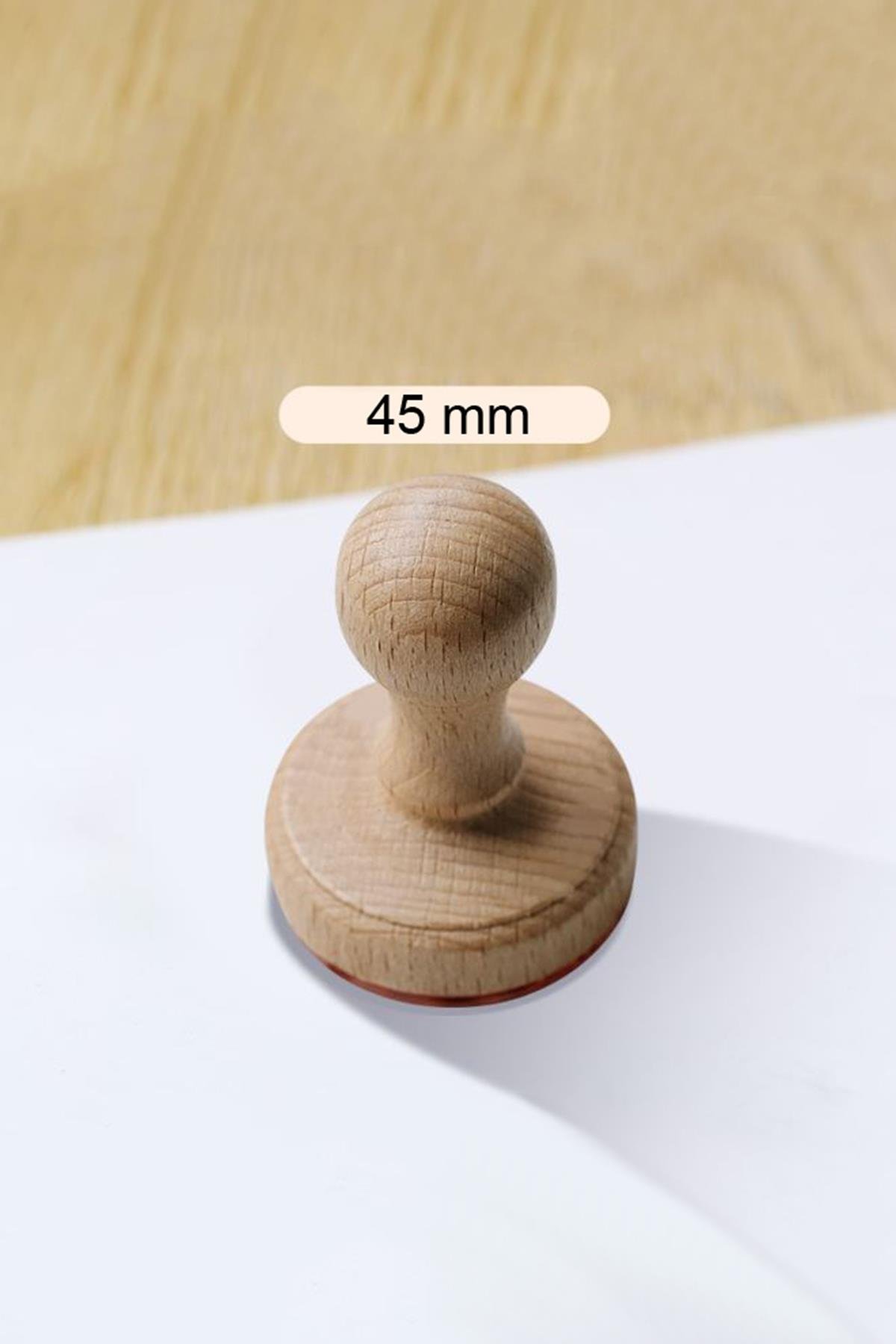 Ahşap Yuvarlak Mühür Estetik Tasarım Kayın Ağacı Istampa Hediyeli