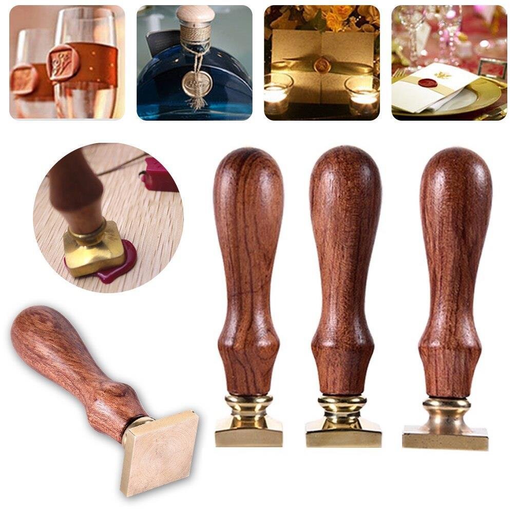 Boş Mum Mühür Pirinç Damga Başlığı Kare 30 mm