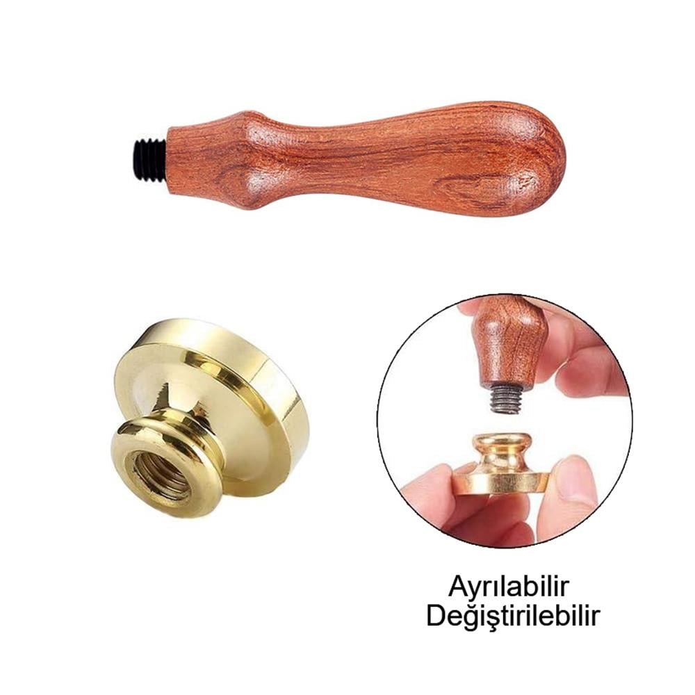 Boş Mum Mühür Pirinç Damga Başlığı Yuvarlak 70 mm 