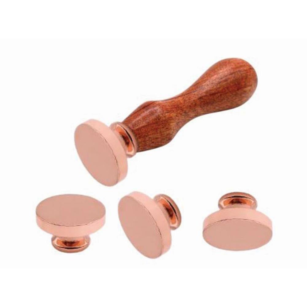 Boş Mum Mühür Pirinç Damga Başlığı Yuvarlak 25mm Gümüş Silver