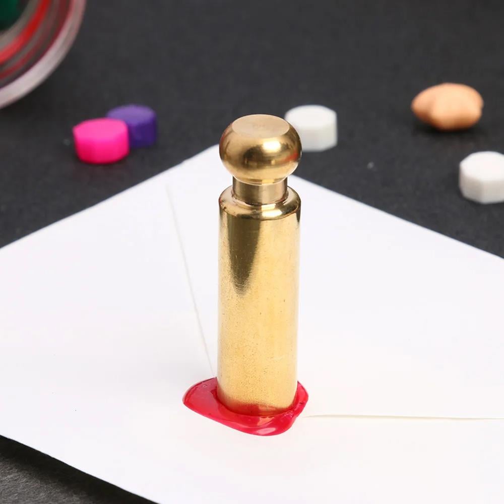 Boş Mum Mühürü Pirinç Silindir Sütun Damga 15x45 mm