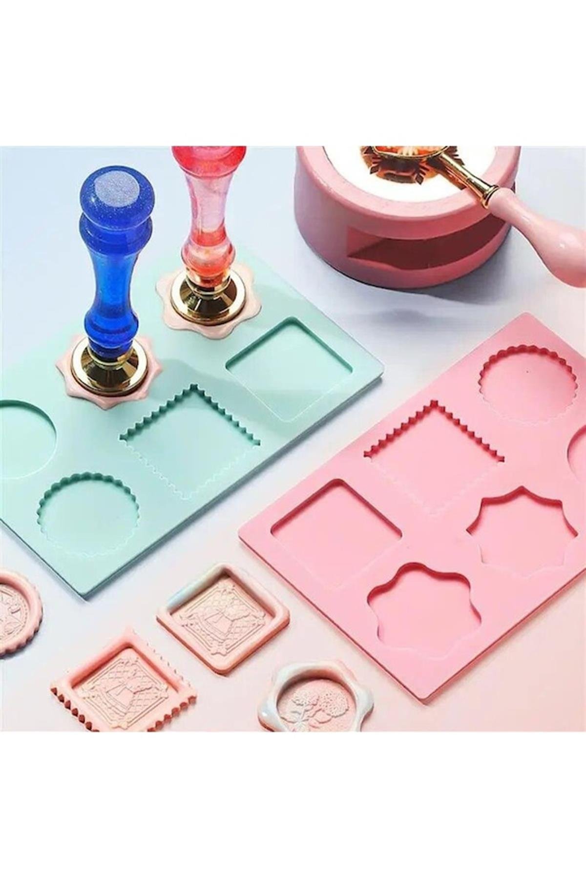 Davetiye Mühür Mumu Silikon Dikdörtgen Kalıp 6 Farklı Model