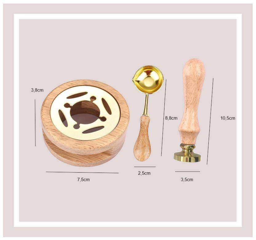 Davetiye Mum Mühürü Uygulama Seti Ahşap Rengi