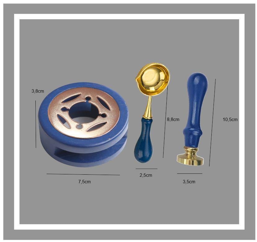 Davetiye Mum Mühürü Uygulama Seti Lacivert Rengi