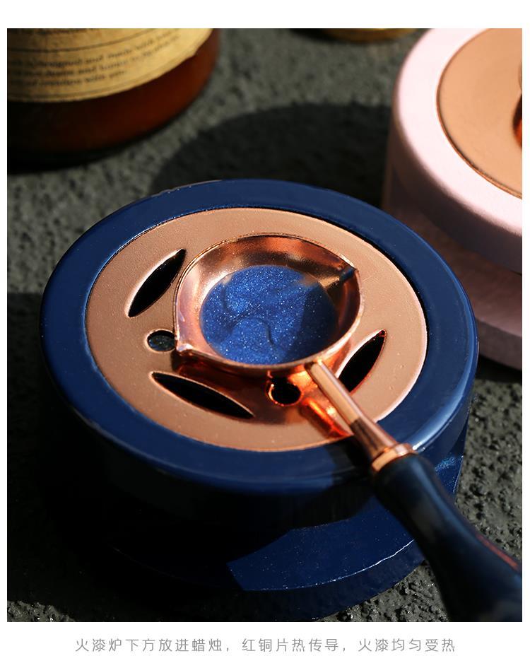 Davetiye Mum Mühürü Uygulama Seti Lacivert Rengi