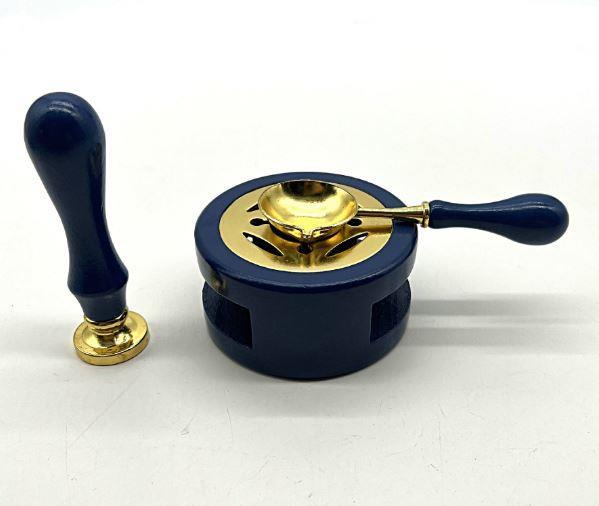 Davetiye Mum Mühürü Uygulama Seti Lacivert Rengi