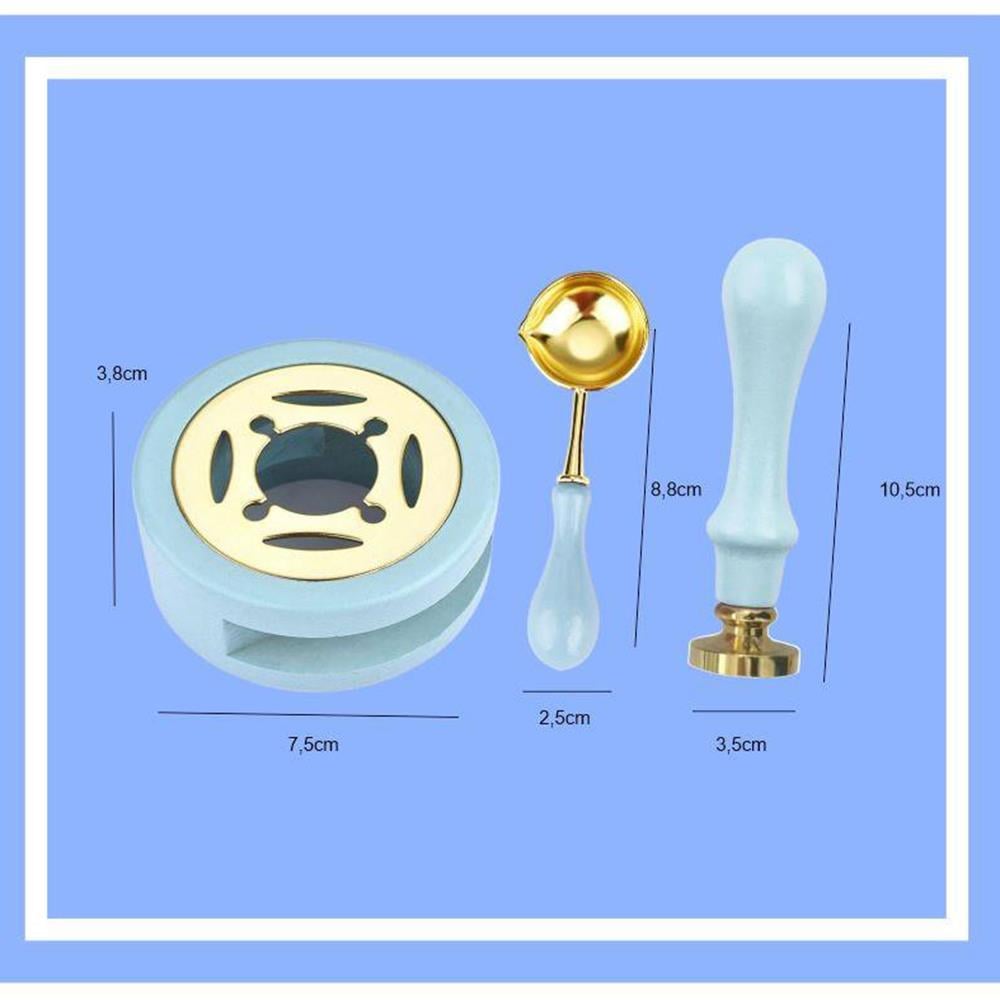 Davetiye Mum Mühürü Uygulama Seti Mavi Rengi