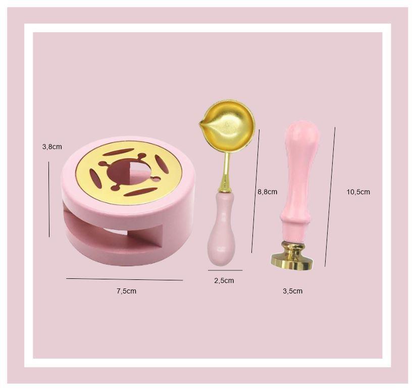 Davetiye Mum Mühürü Uygulama Seti Pembe Rengi