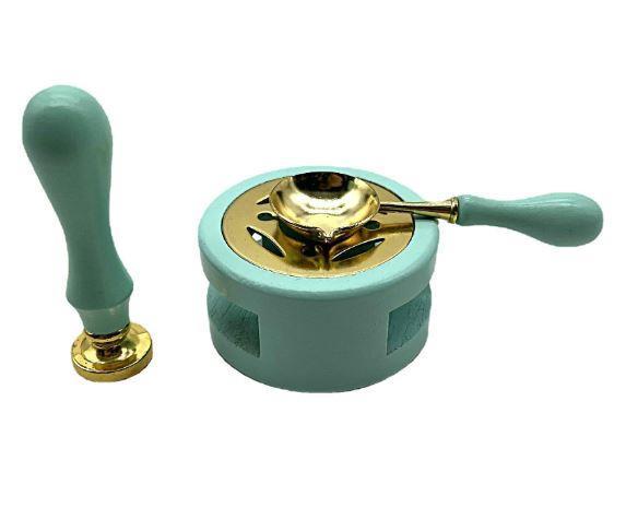 Davetiye Mum Mühürü Uygulama Seti Su Yeşili Rengi