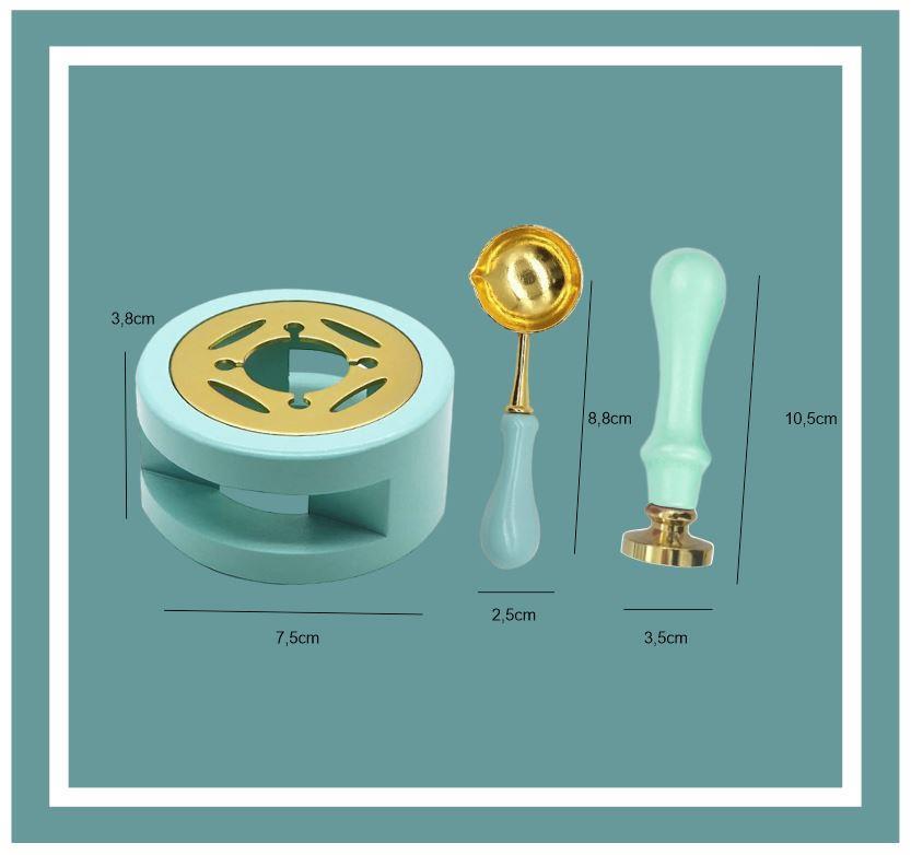 Davetiye Mum Mühürü Uygulama Seti Su Yeşili Rengi