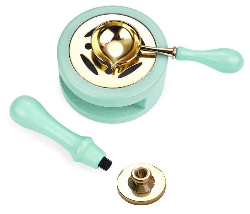 Davetiye Mum Mühürü Uygulama Seti Su Yeşili Rengi