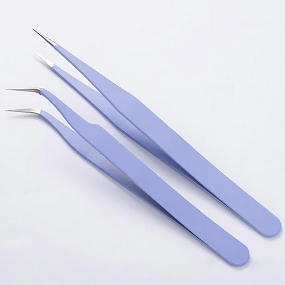 İkili Cımbız Seti Paslanmaz Çelik 5 Renk Düz ve Kavisli Model