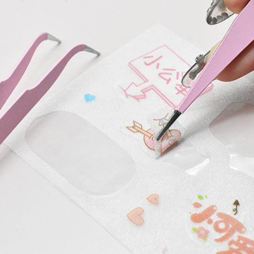 İkili Cımbız Seti Paslanmaz Çelik 5 Renk Düz ve Kavisli Model