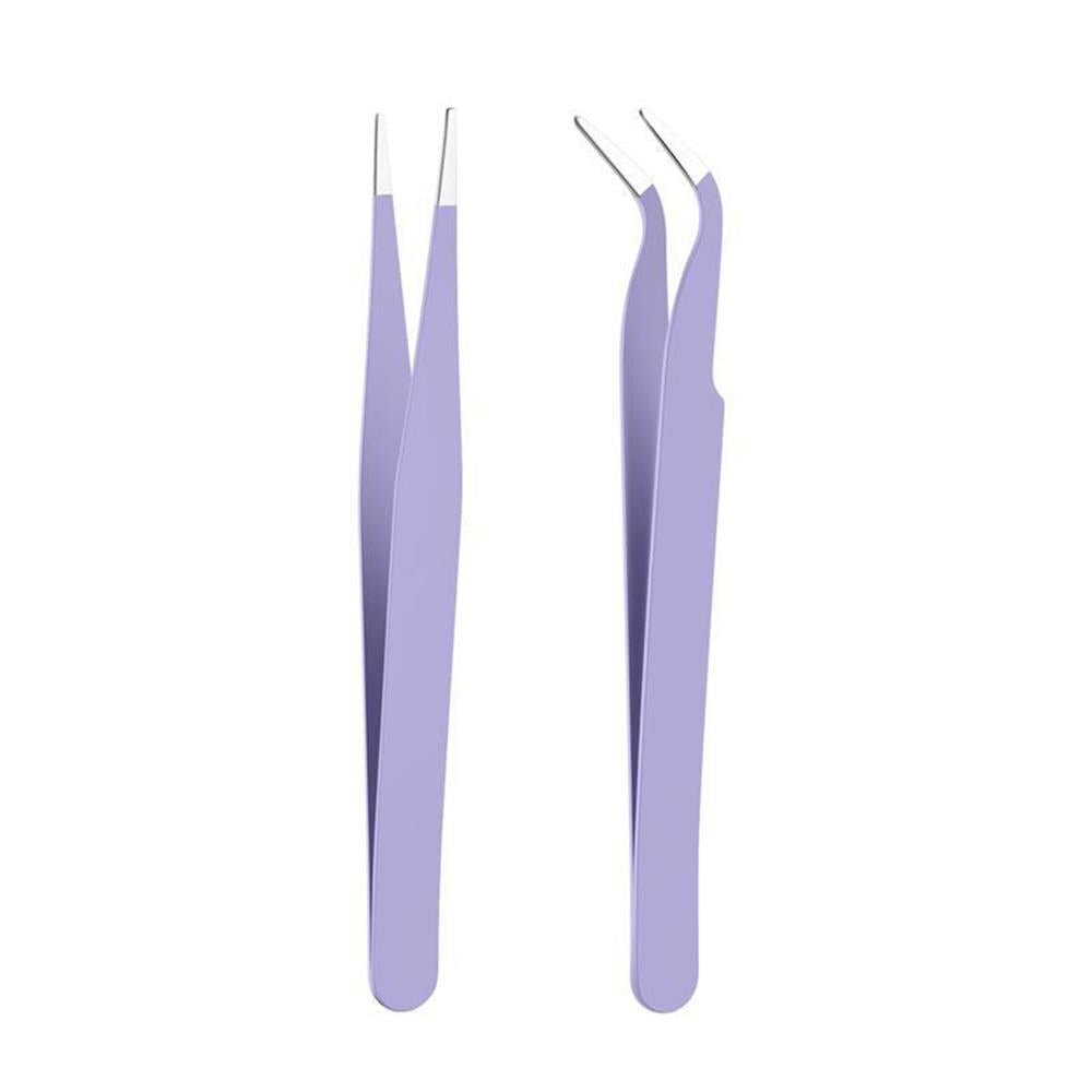 İkili Cımbız Seti Paslanmaz Çelik 5 Renk Düz ve Kavisli Model