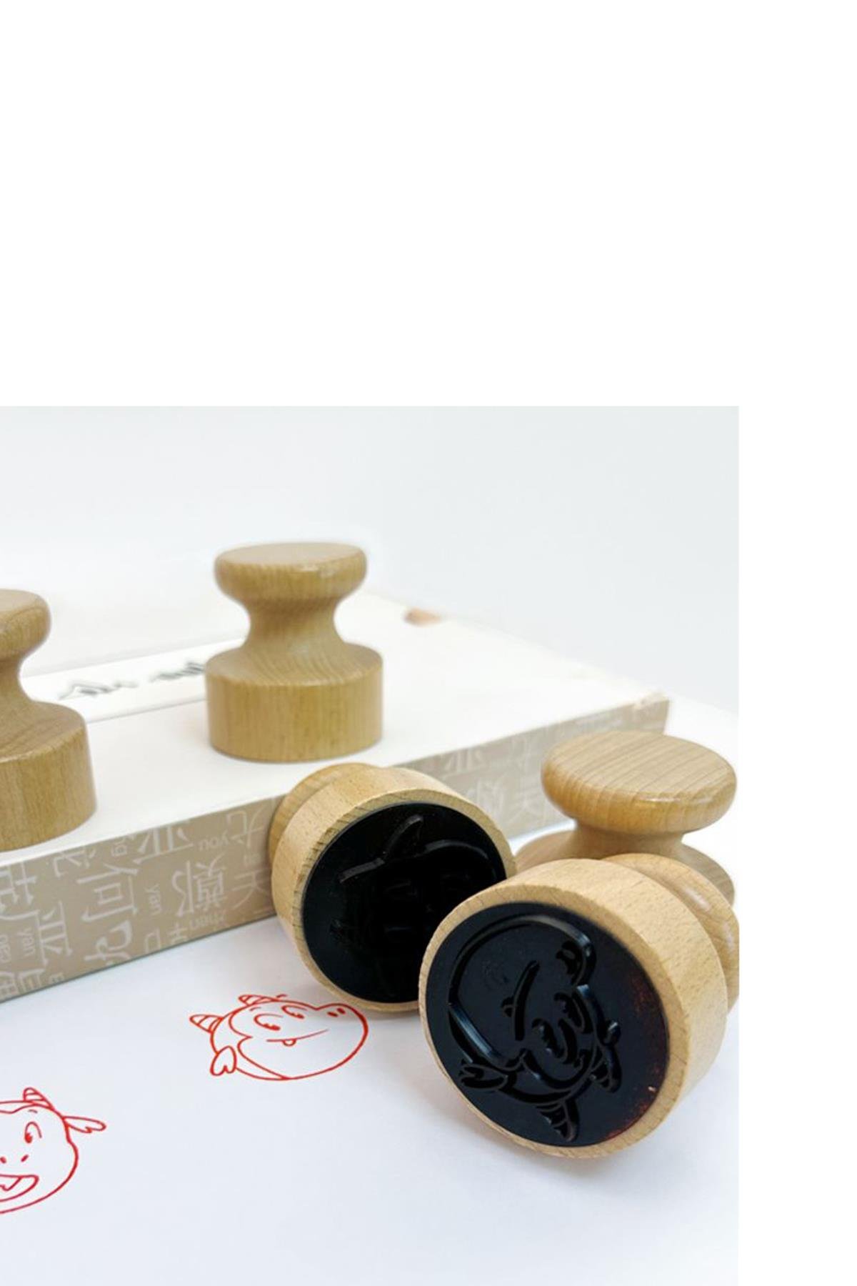 Kayın Ağacı Ahşap Mühür 50mm Çap Cilalı Yüzey Istampa Hediyeli