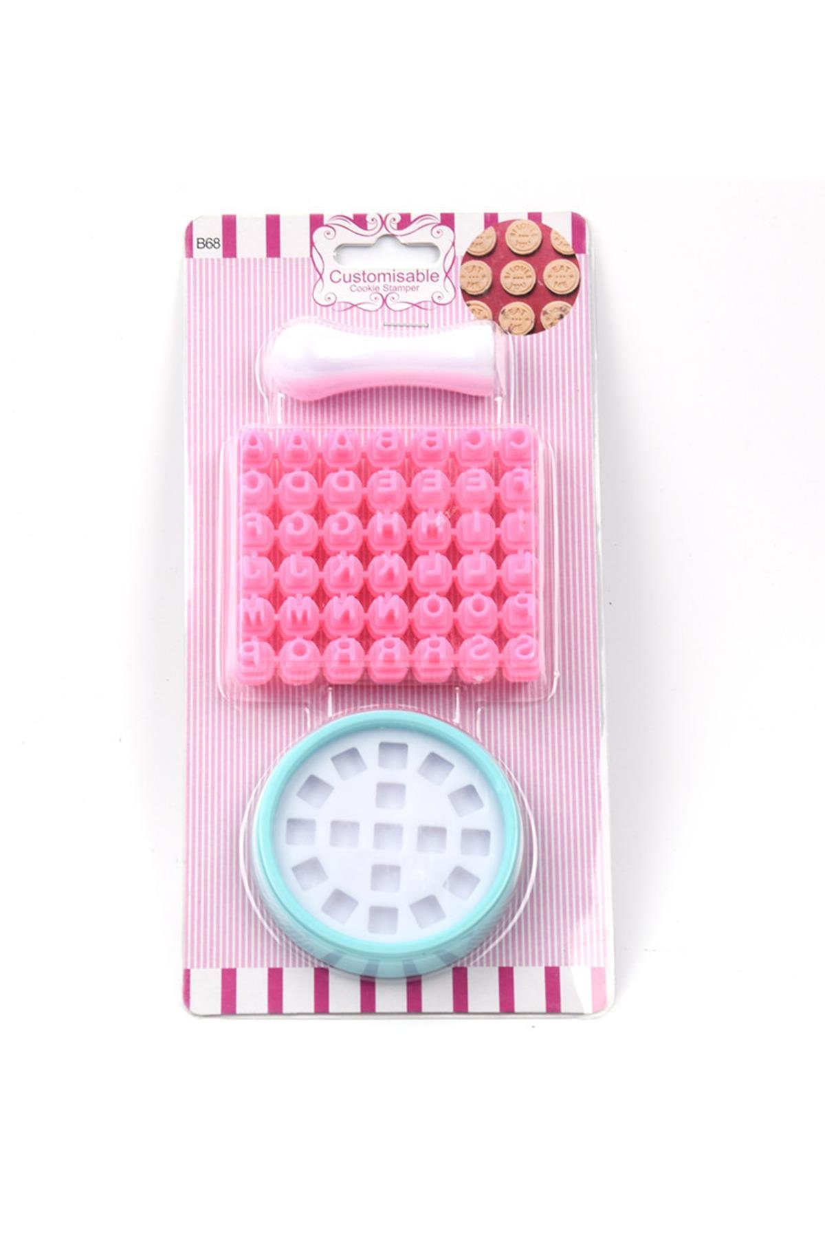 Kurabiye Bisküvi Hamur Dairesel 3D Baskı Harf Rakam Damga Seti