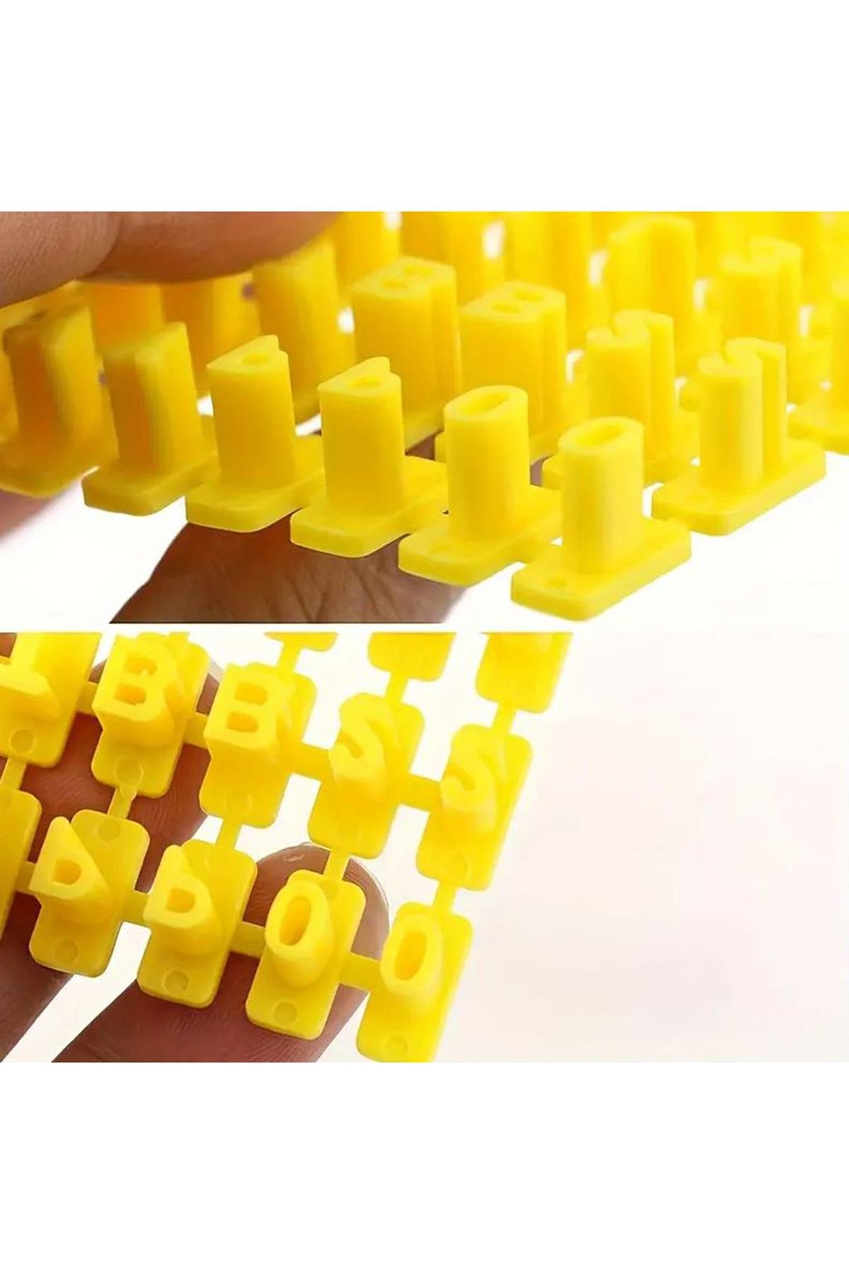 Kurabiye Bisküvi Hamur Fondan 73 Parça 3D Alfabe Yazı Damga Seti  