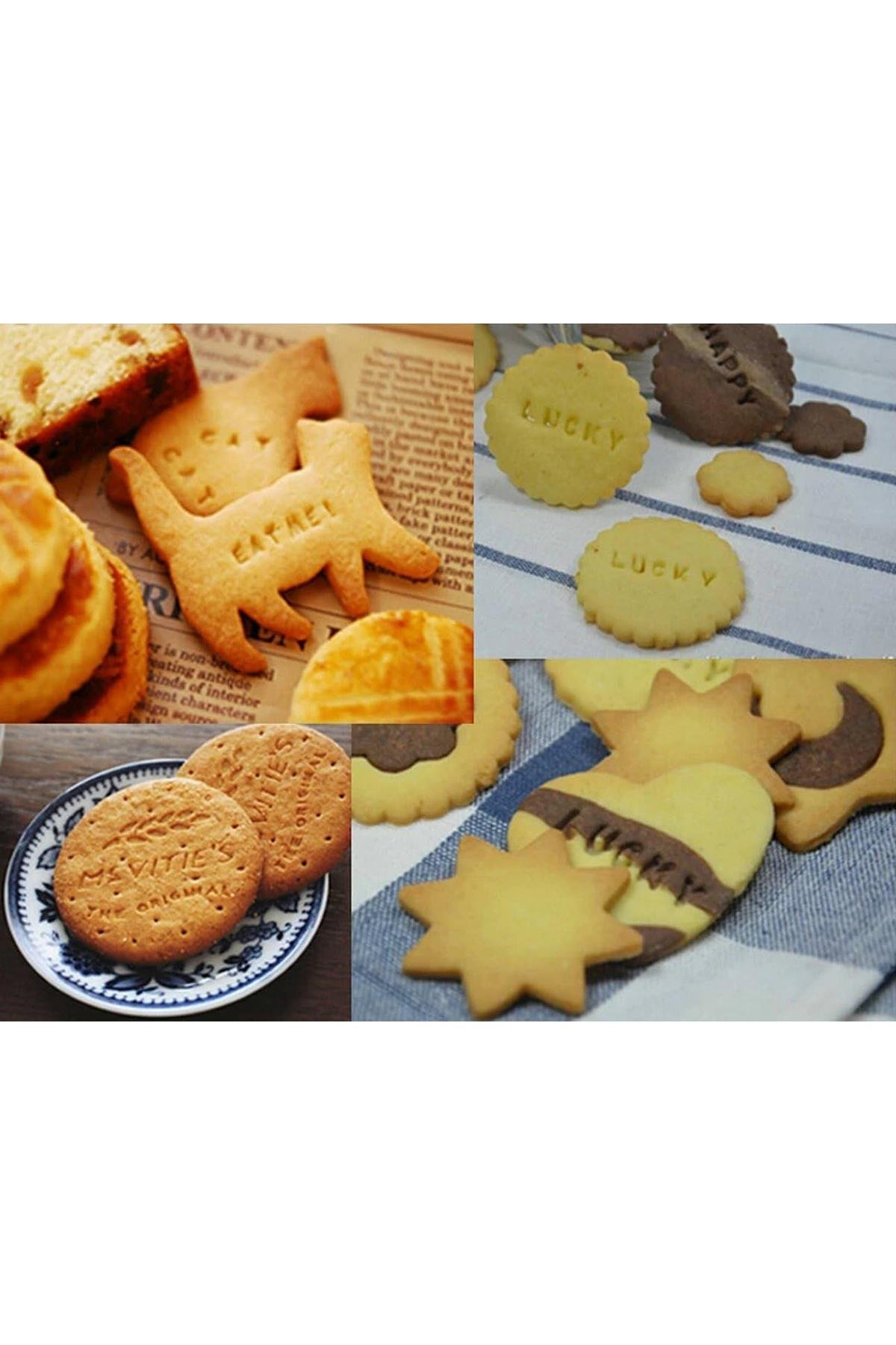 Kurabiye Bisküvi Hamur Fondan 73 Parça 3D Alfabe Yazı Damga Seti  