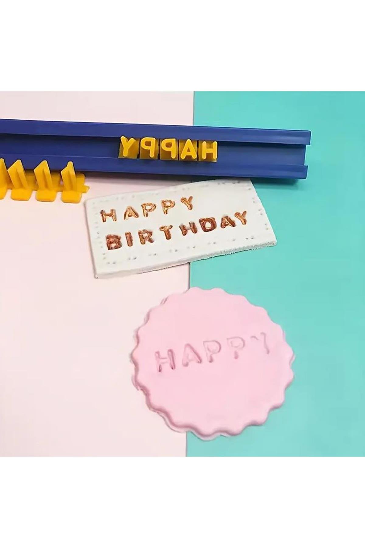 Kurabiye Bisküvi Hamur Fondan 73 Parça 3D Alfabe Yazı Damga Seti  