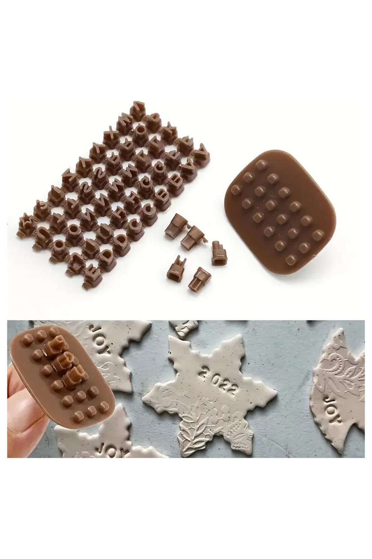 Kurabiye Bisküvi Hamur Kil Seramik 3D Baskı Alfabe Yazı Damga Seti