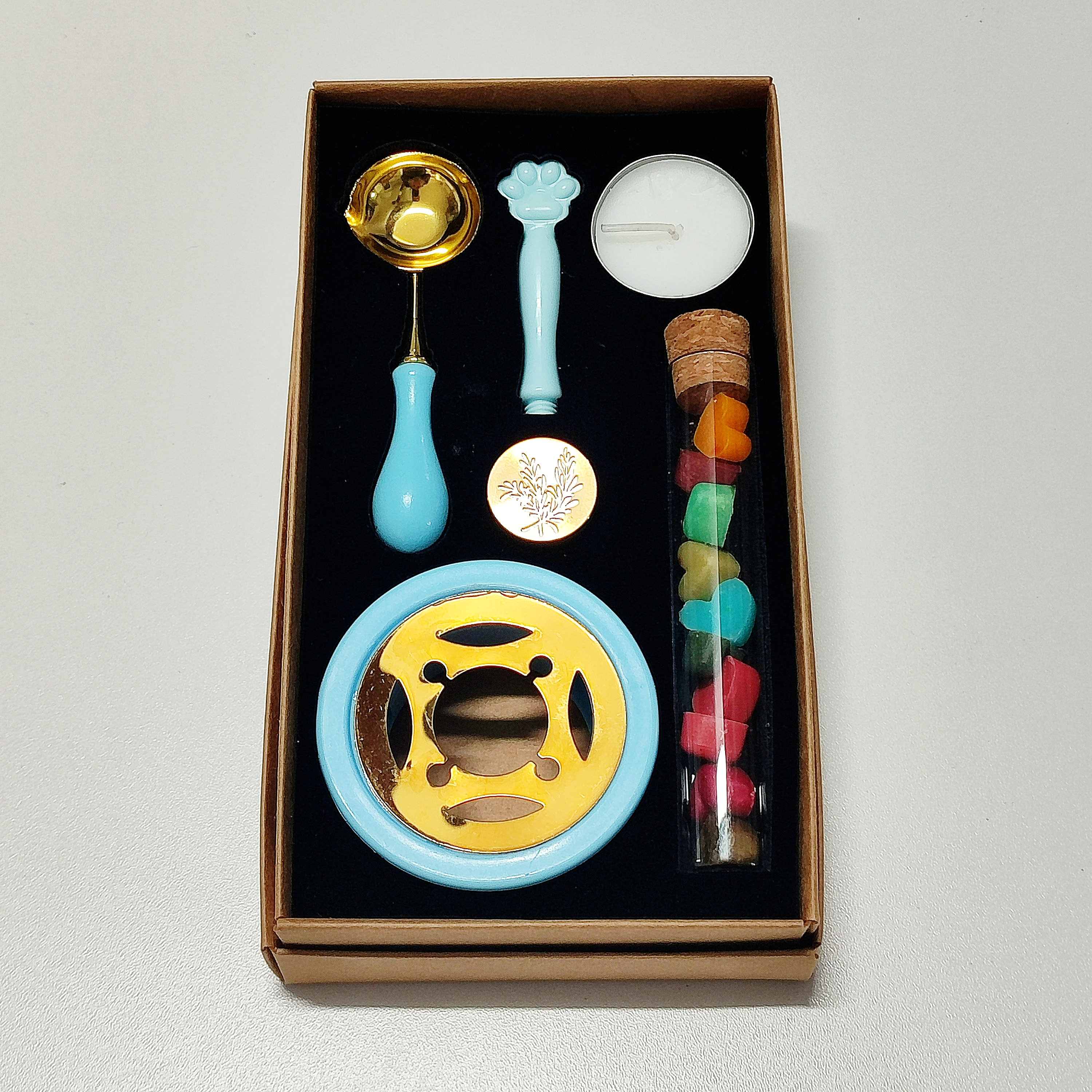 MAVİ PATİLİ MUM MÜHRÜ SETİ