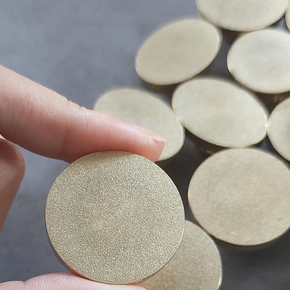 Mühür Mumu Damga 25 mm Yuvarlak Kumlu Boş Pirinç Kafa + Ahşap Sap 