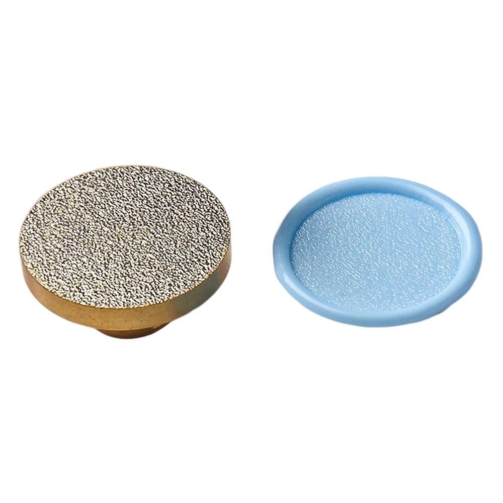 Mühür Mumu Damga 25 mm Yuvarlak Kumlu Boş Pirinç Kafa + Ahşap Sap 