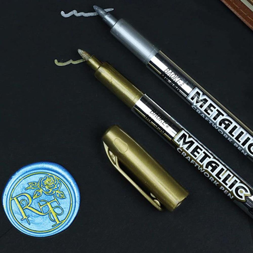 Mühür Mumu Kontürü Rötüş Boya Kalemi Metalik Altın Gümüş