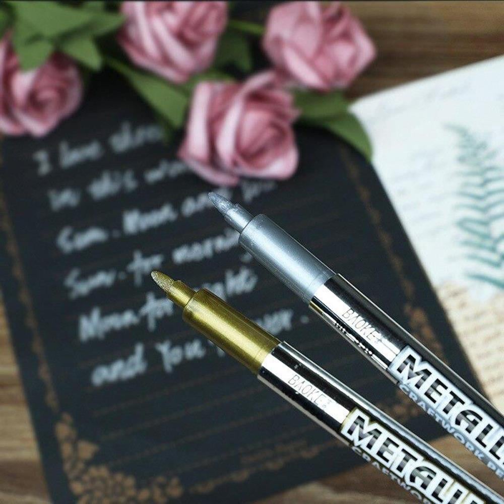 Mühür Mumu Kontürü Rötüş Boya Kalemi Metalik Altın Gümüş