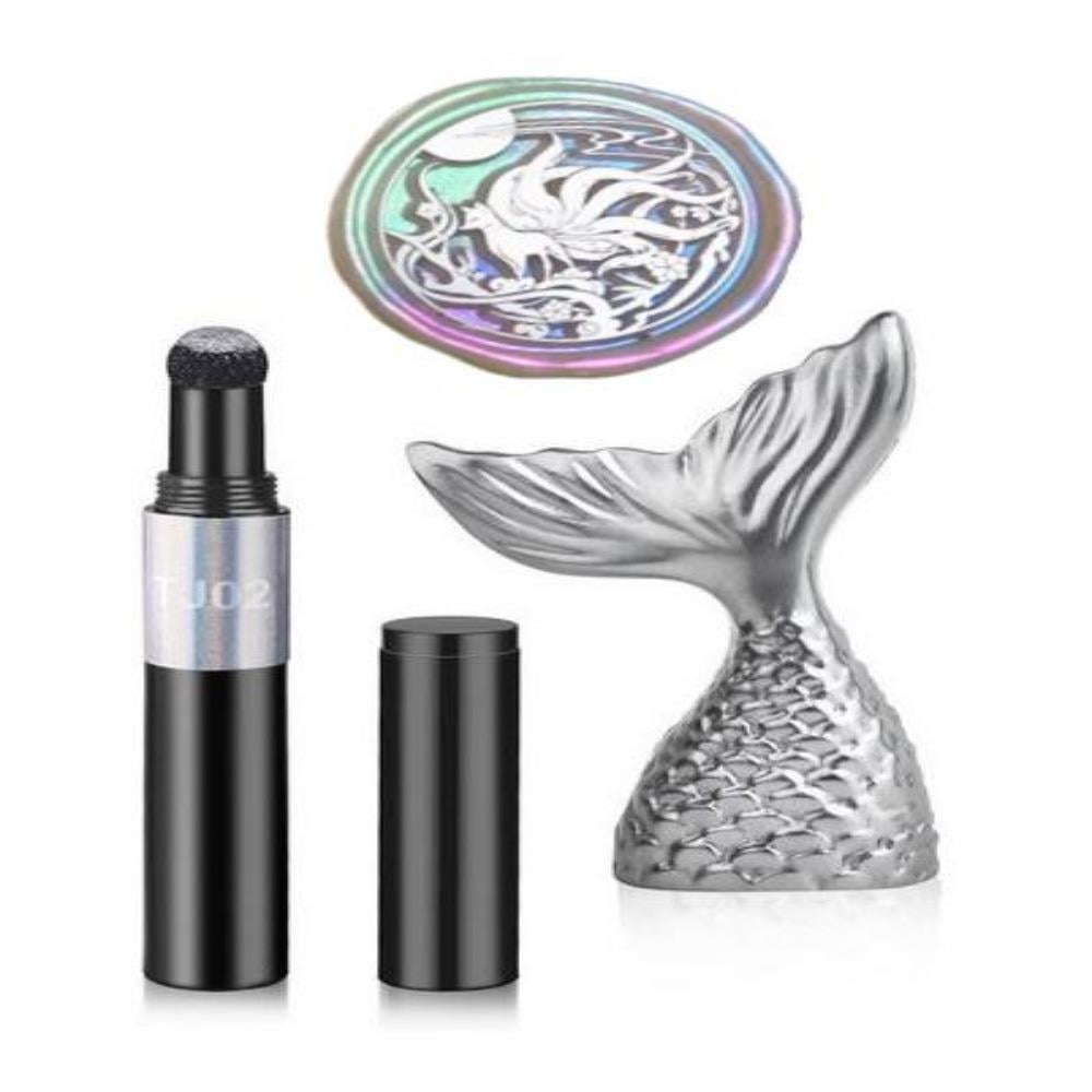 Mühür Mumu Reçine Pırıltı Titanyum Krom Toz Boyama Yastıklı Kalem