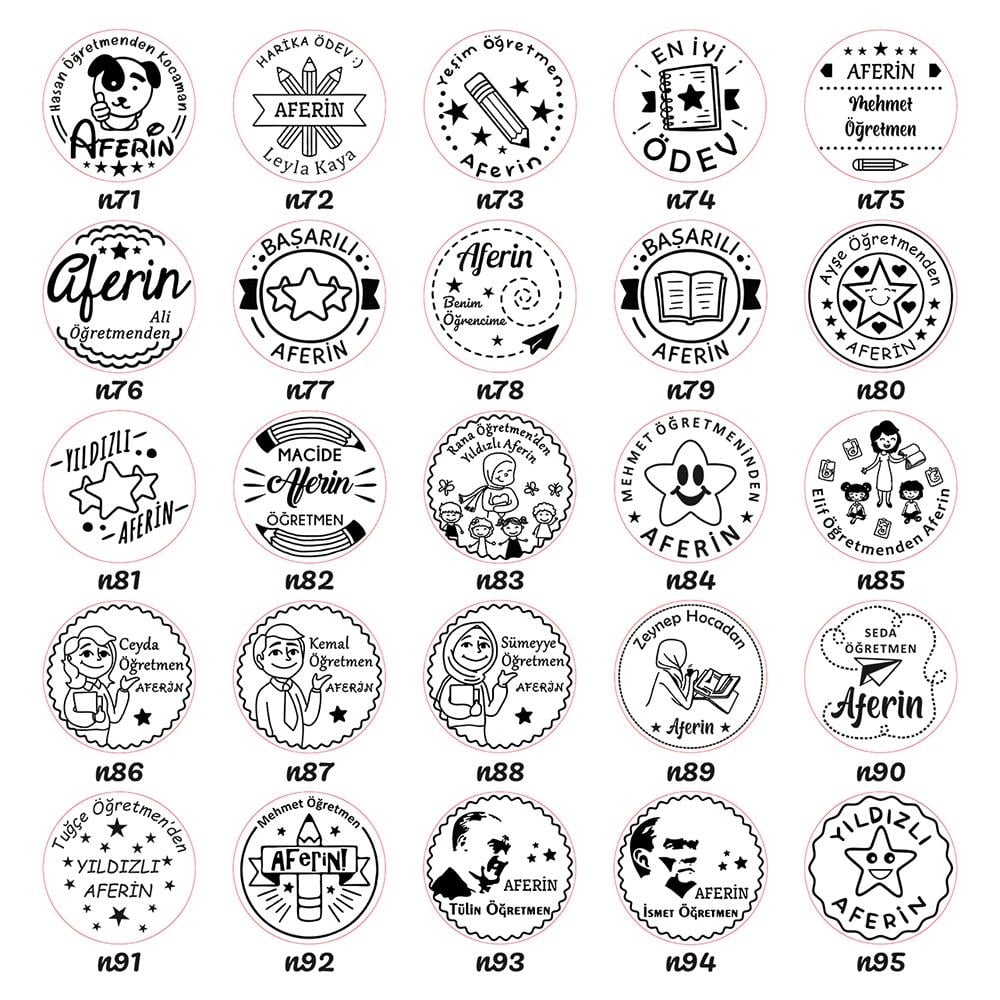 Mühür Özel Alaşım Kauçuk Kaşe Kırmızı Renk Dikdörtgen 20x50 mm