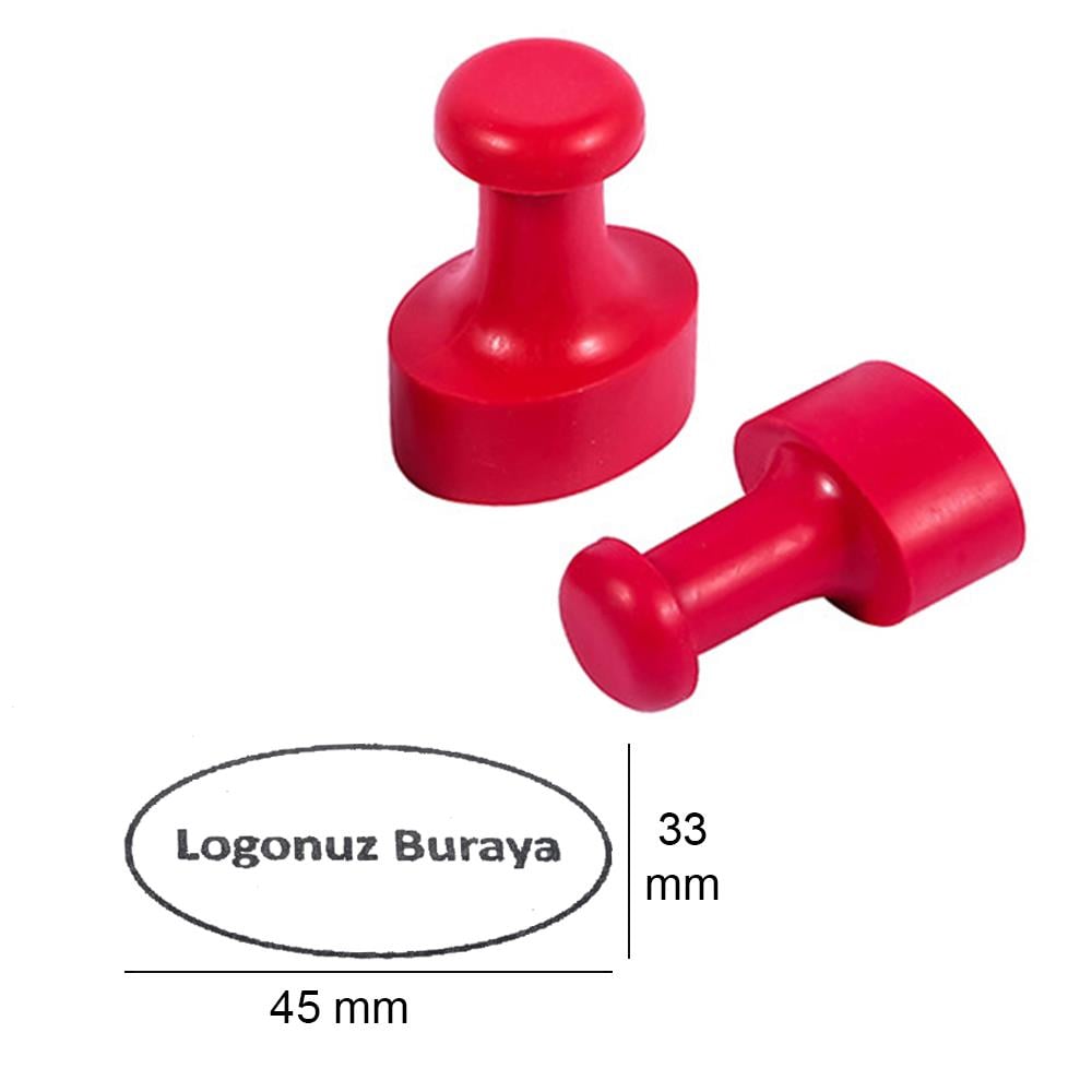 Mühür Özel Alaşım Kauçuk Kaşe Kırmızı Renk Oval 44x33 mm