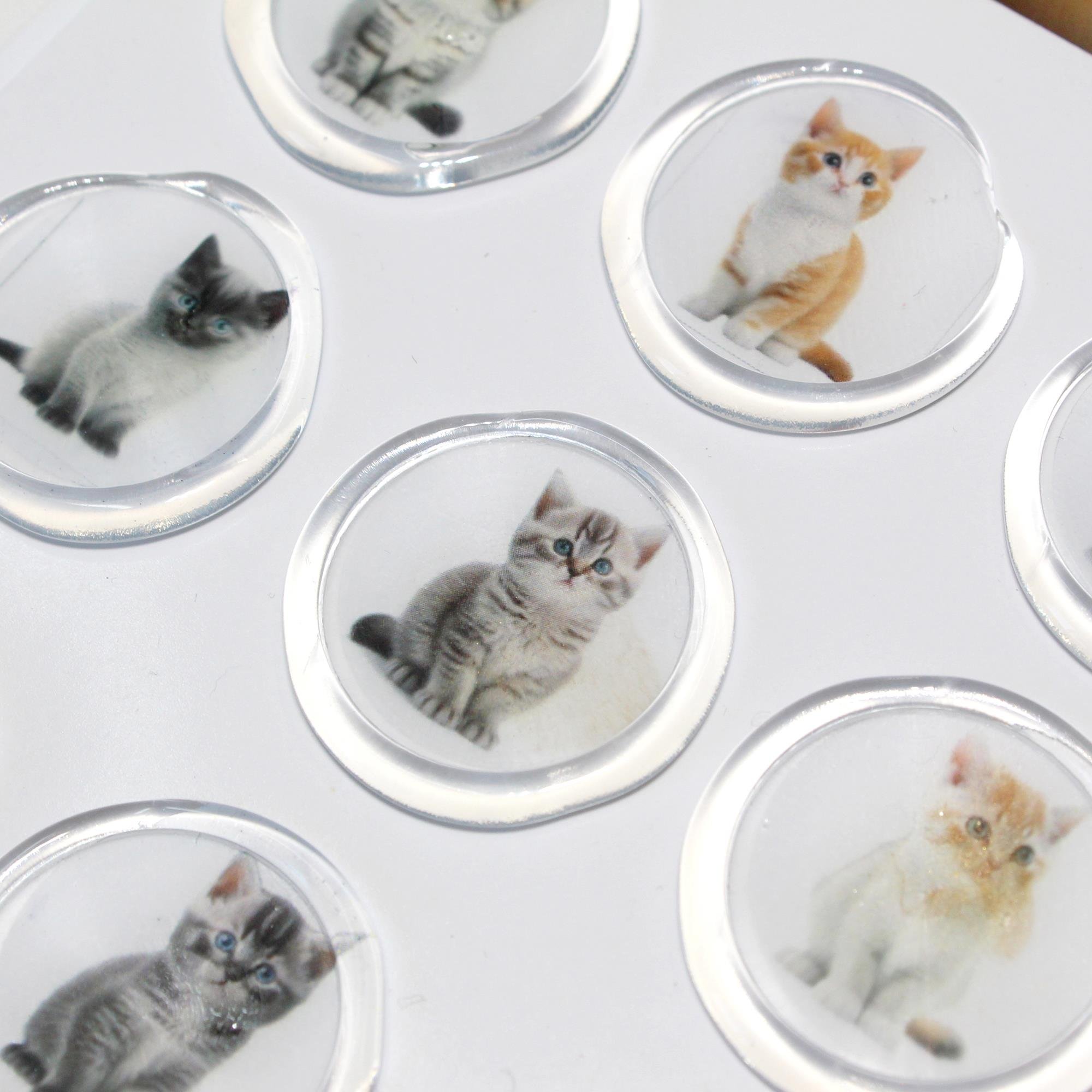 Mühürcüm 12 Adet Hazır Kendinden Yapışkanlı Kedi Sticker Mühür KYSM115