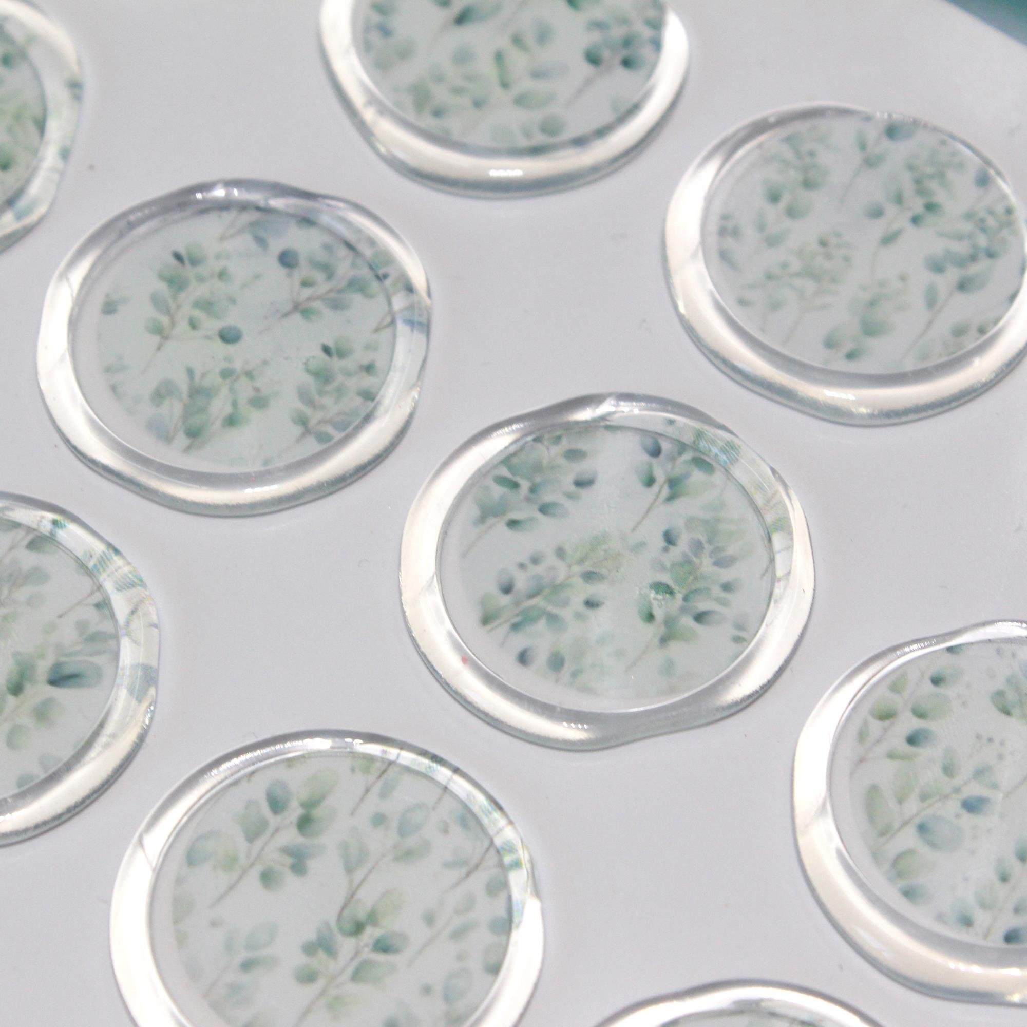 Mühürcüm 12 Adet Hazır Kendinden Yapışkanlı Okaliptüs Sticker Mühür KYSM106